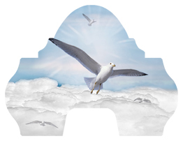 DARAY-L-101-BL Journey Home Clouds Birds Blue